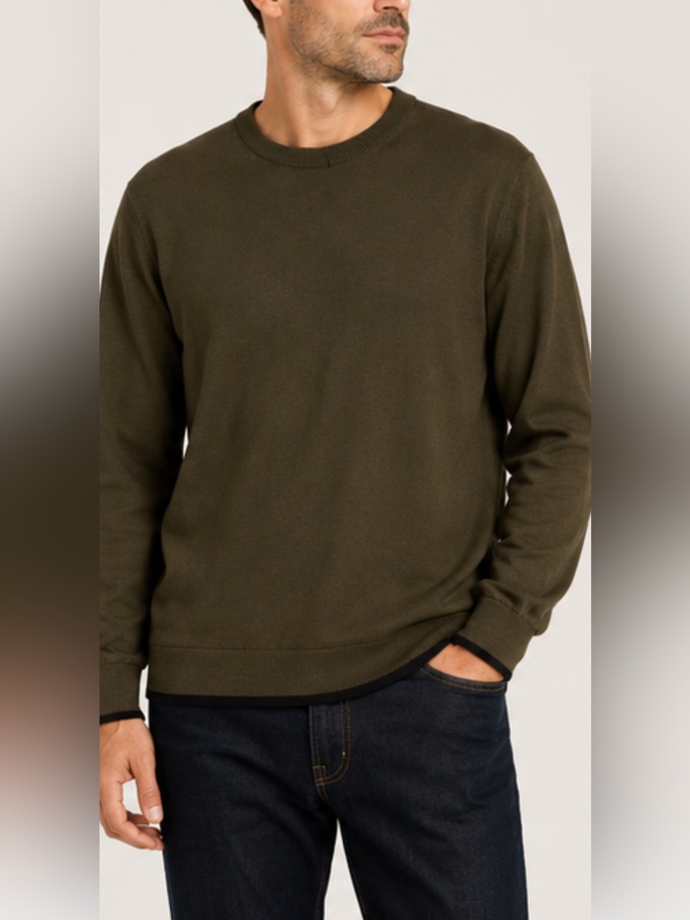 Kenneth Cole Men’s XXL Olive Green Lightweight Crewneck Sweater NWT